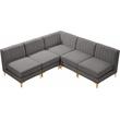 Meridian Furniture Alina Grey Velvet Modular Sectional