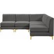 Meridian Furniture Alina Grey Velvet Modular Sectional