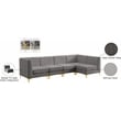 Meridian Furniture Alina Grey Velvet Modular Sectional