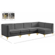 Meridian Furniture Alina Grey Velvet Modular Sectional