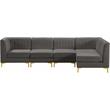 Meridian Furniture Alina Grey Velvet Modular Sectional