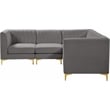 Meridian Furniture Alina Grey Velvet Modular Sectional