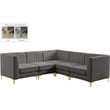 Meridian Furniture Alina Grey Velvet Modular Sectional