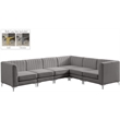 Meridian Furniture Alina Grey Velvet Modular Sectional
