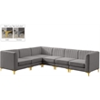Meridian Furniture Alina Grey Velvet Modular Sectional