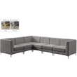 Meridian Furniture Alina Grey Velvet Modular Sectional