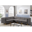 Meridian Furniture Alina Grey Velvet Modular Sectional