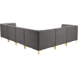 Meridian Furniture Alina Grey Velvet Modular Sectional