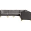 Meridian Furniture Alina Grey Velvet Modular Sectional