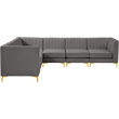Meridian Furniture Alina Grey Velvet Modular Sectional