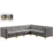 Meridian Furniture Alina Grey Velvet Modular Sectional