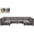Meridian Furniture Alina Grey Velvet Modular Sectional