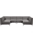 Meridian Furniture Alina Grey Velvet Modular Sectional