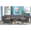 Meridian Furniture Alina Grey Velvet Modular Sectional