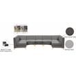 Meridian Furniture Alina Grey Velvet Modular Sectional