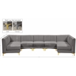 Meridian Furniture Alina Grey Velvet Modular Sectional