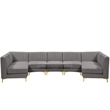 Meridian Furniture Alina Grey Velvet Modular Sectional