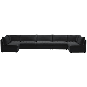 meridian furniture jacob black velvet modular sectional