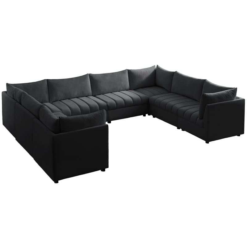 Meridian Furniture Jacob Black Velvet Modular Sectional