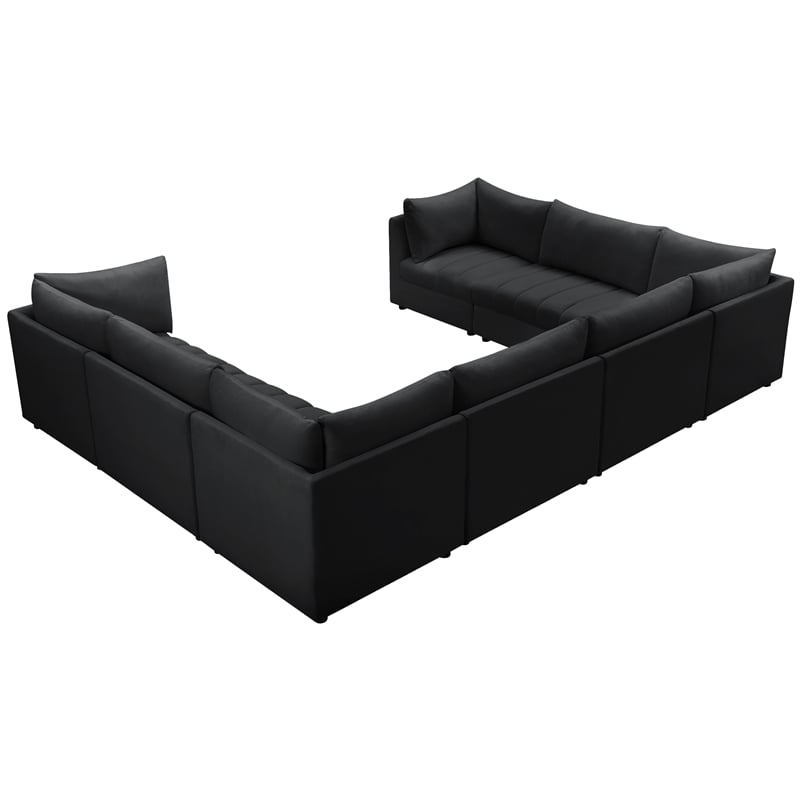 Meridian Furniture Jacob Black Velvet Modular Sectional
