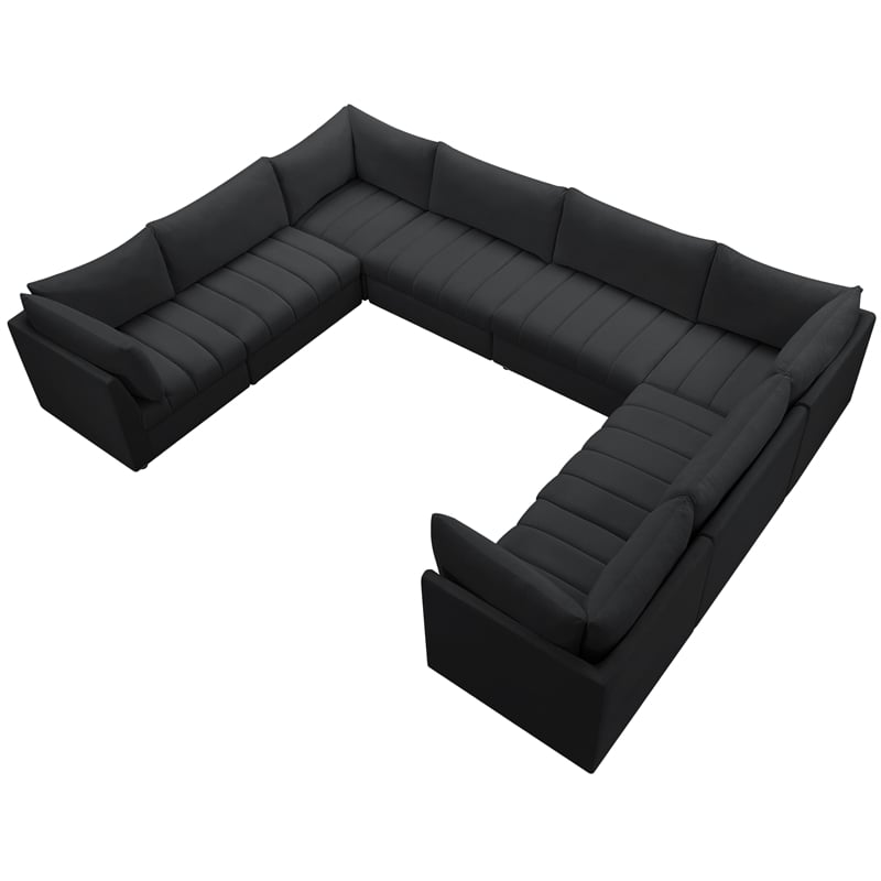 Meridian Furniture Jacob Black Velvet Modular Sectional