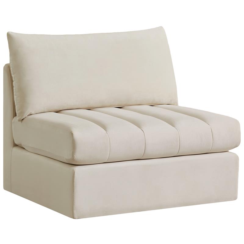 Meridian Furniture Jacob Cream Velvet Armless