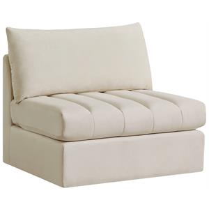 meridian furniture jacob cream velvet armless