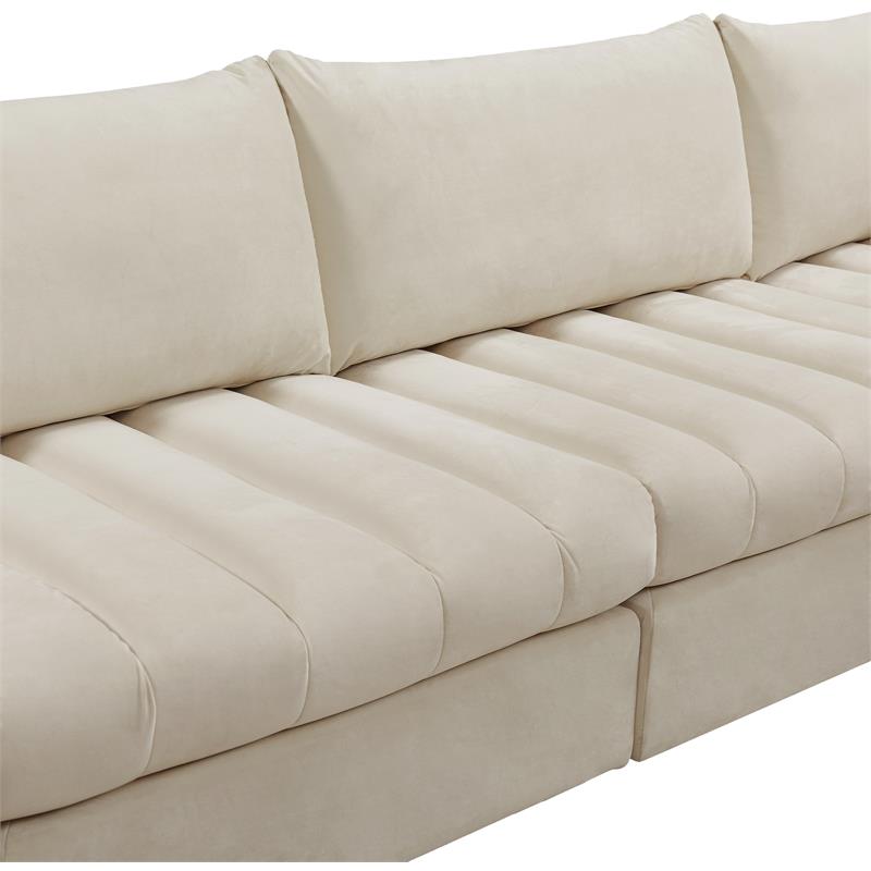 Meridian Furniture Jacob Cream Velvet Modular Sectional