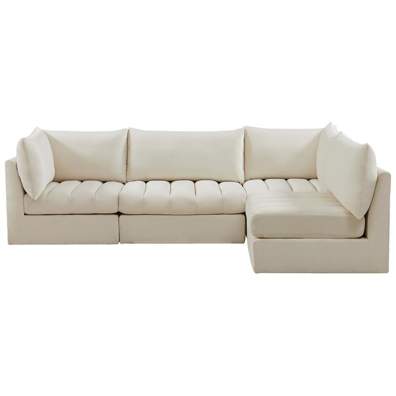 Meridian Furniture Jacob Cream Velvet Modular Sectional