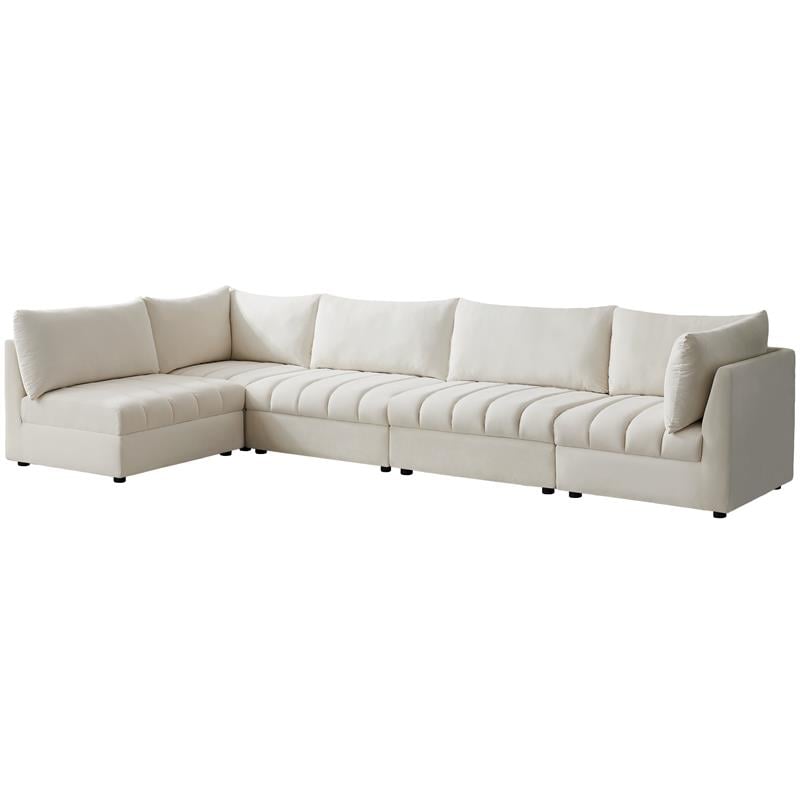 Meridian Furniture Jacob Cream Velvet Modular Sectional