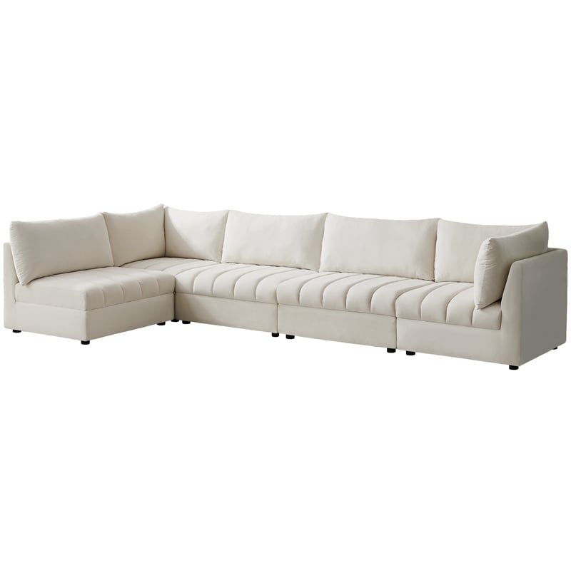 Meridian Furniture Jacob Cream Velvet Modular Sectional