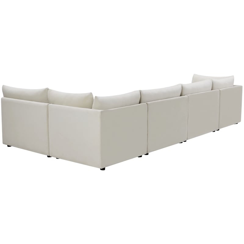 Meridian Furniture Jacob Cream Velvet Modular Sectional