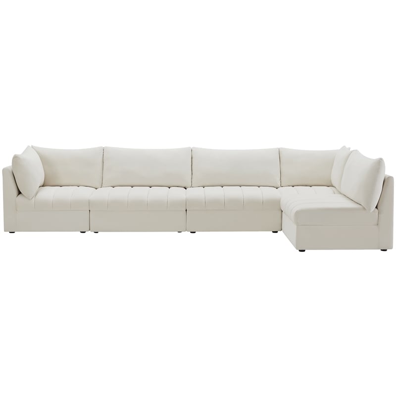 Meridian Furniture Jacob Cream Velvet Modular Sectional