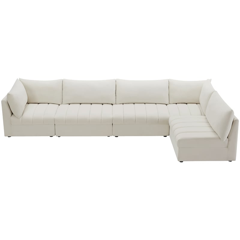 Meridian Furniture Jacob Cream Velvet Modular Sectional