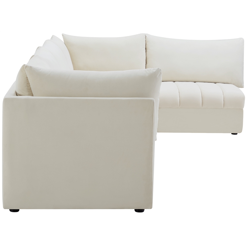 Meridian Furniture Jacob Cream Velvet Modular Sectional