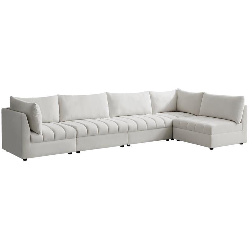 Meridian Furniture Jacob Cream Velvet Modular Sectional
