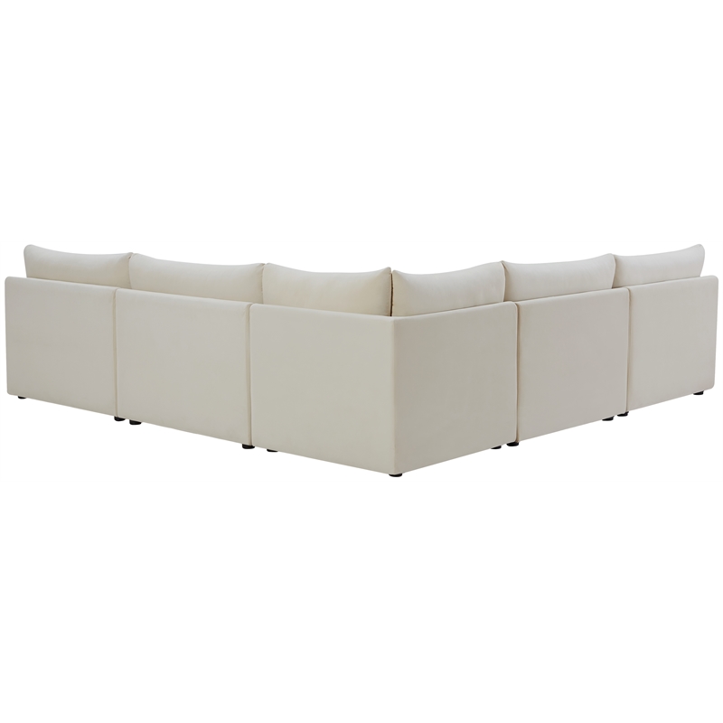 Meridian Furniture Jacob Cream Velvet Modular Sectional