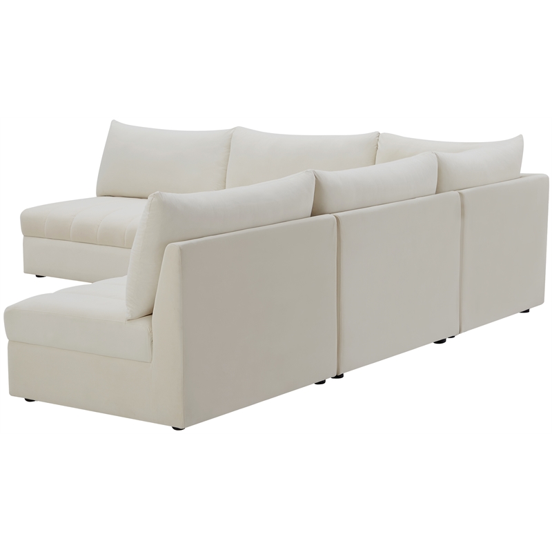 Meridian Furniture Jacob Cream Velvet Modular Sectional