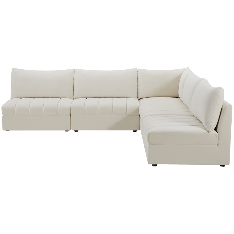 Meridian Furniture Jacob Cream Velvet Modular Sectional