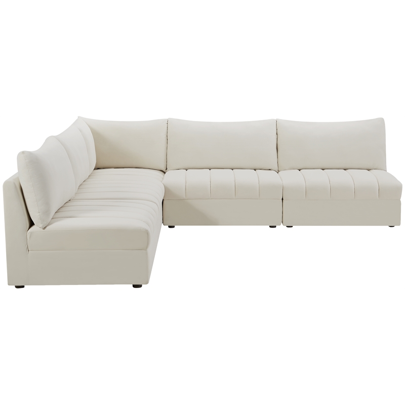 Meridian Furniture Jacob Cream Velvet Modular Sectional