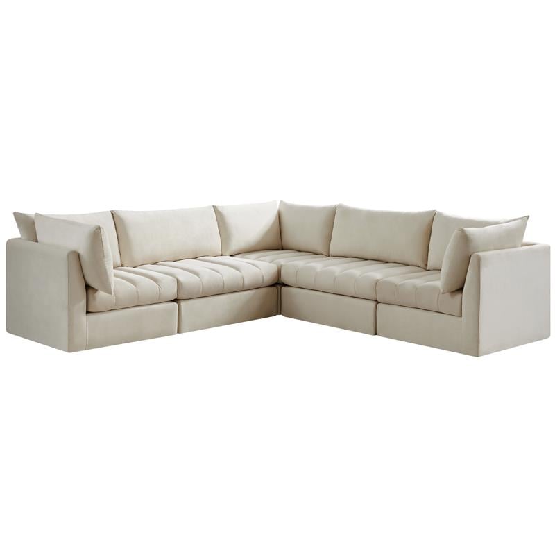 Meridian Furniture Jacob Cream Velvet Modular Sectional