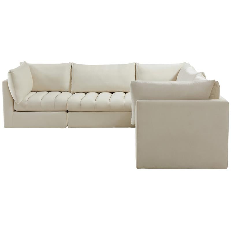 Meridian Furniture Jacob Cream Velvet Modular Sectional