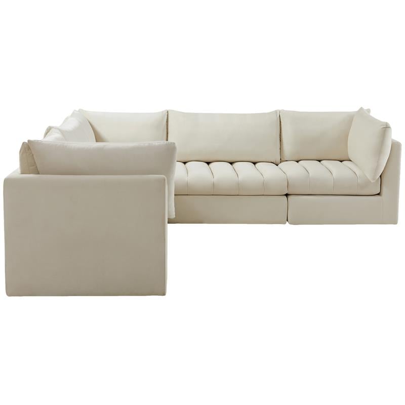 Meridian Furniture Jacob Cream Velvet Modular Sectional