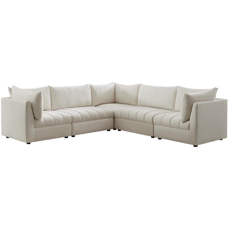 Meridian Furniture Jacob Cream Velvet Modular Sectional