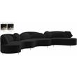 Meridian Furniture Vivacious Black Velvet 3pc. Sectional