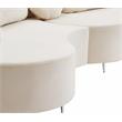 Meridian Furniture Vivacious Cream Velvet 3pc. Sectional