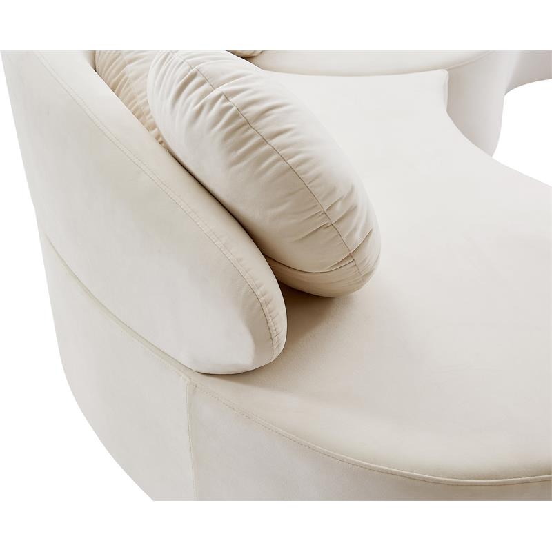 Meridian Furniture Vivacious Cream Velvet 3pc. Sectional