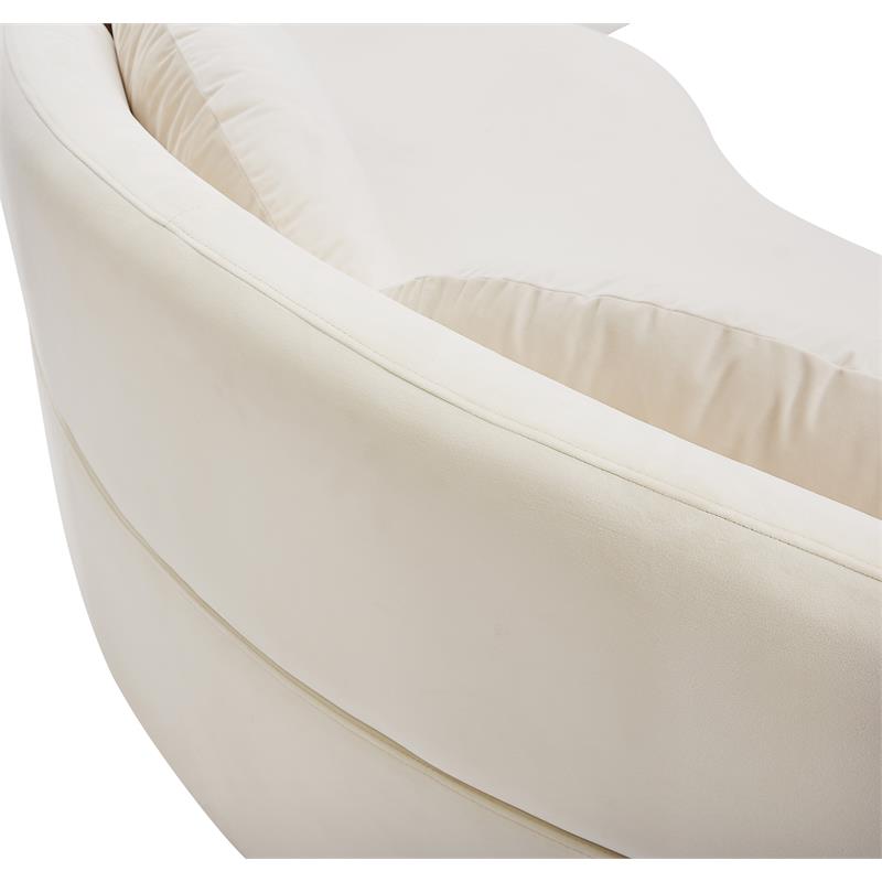 Meridian Furniture Vivacious Cream Velvet 3pc. Sectional