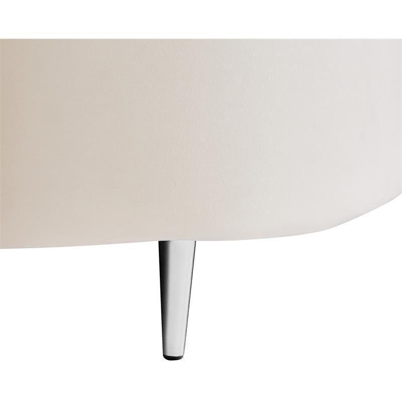 Meridian Furniture Vivacious Cream Velvet 3pc. Sectional