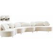 Meridian Furniture Vivacious Cream Velvet 3pc. Sectional